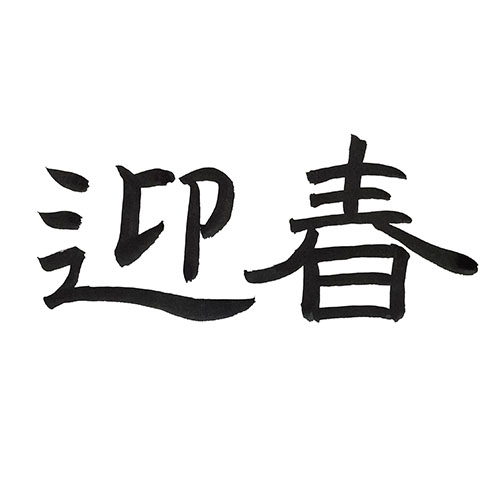 隷書で書いた「迎春」横書き