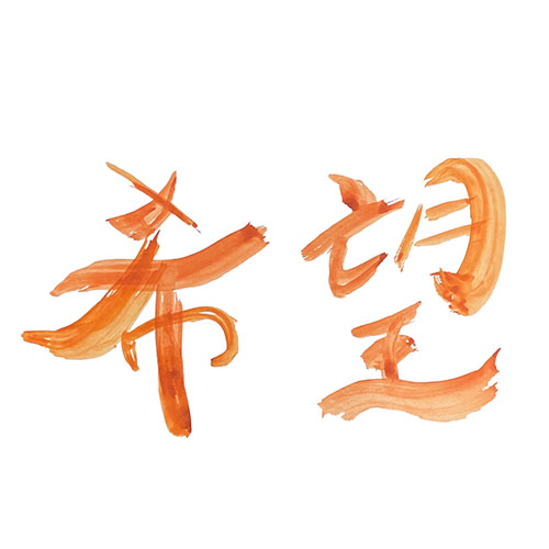 書道アート風に書いた「希望」横書き