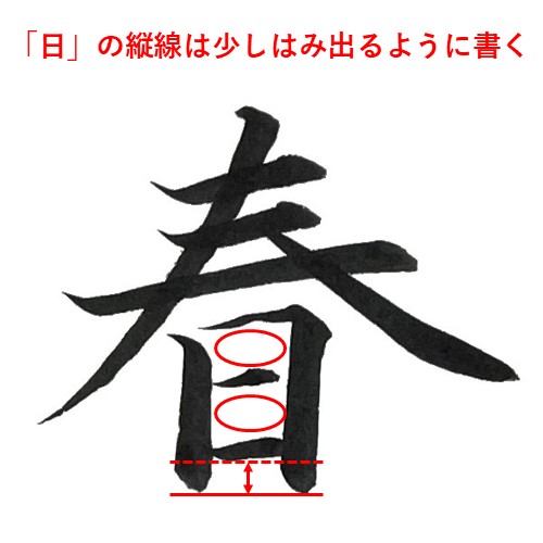 「門」を楷書で書く解説3